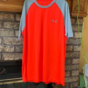 Mens size large under armour bright orange and gray